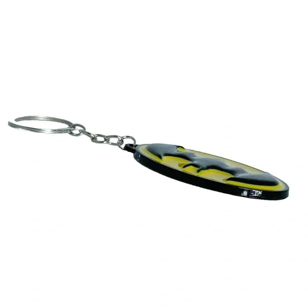 Batman Keychain DC Comics Split Key Ring Glossy Enameled Metal and Gift Pouch